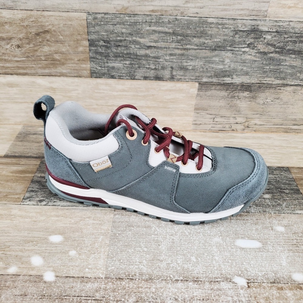 Oboz Emma Low‎ Womens Hiking Boots Sz 6.5 Nimbus Gray Suede Lace Up Sneakers